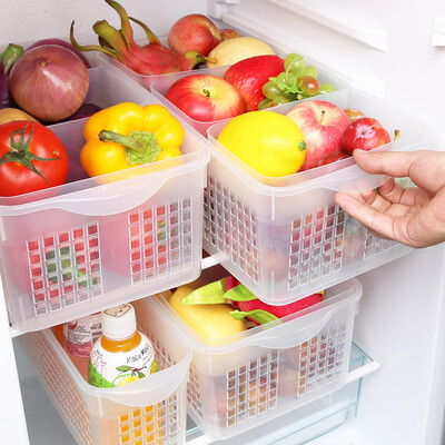 

HAIXIN Haixing Kitchen Fridge Fruits&Vegetables Storage Basket Basket Basket Plastic Drawer Storage Basket Open Basket Storage Basket Two Sets
