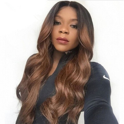 

Ombre human hair wigs glueless 1B30 two tone lace front human hair wigs full lace wig loose wave with baby hair bleached knots