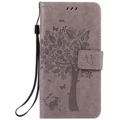 

Gray Tree Design PU Leather Flip Cover Wallet Card Holder Case for SONY Z4