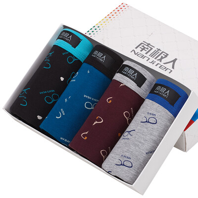 

Антарктические (Nanjiren) мужские нижнее белье хлопчатобумажные нижние белье напечатаны плоские угловые нижнее белье дышащие талии короткие брюки мужское нижнее белье 4 смешанные подарочная коробка цвета XXXL (185/110)