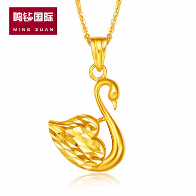 

Ming сверление международного лебединого танца 18k золотого шкентеля с серебряным ожерельем