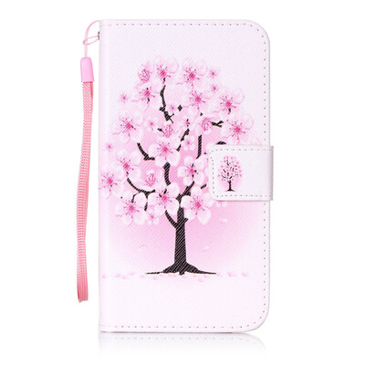 

Peach Blossom Design PU Leather Flip Cover Wallet Card Holder Case for Huawei Y5 II