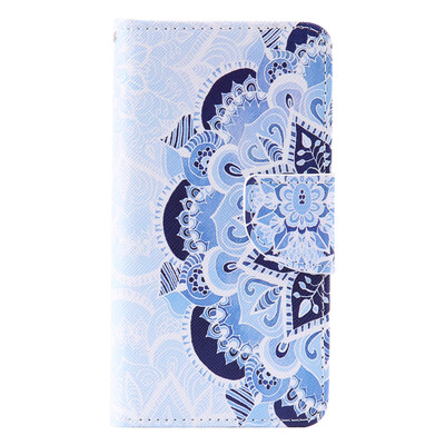 

Blue Flower Design Кожа PU откидной крышки Кошелек Карты Держатель чехол для SAMSUNG A310 A32016