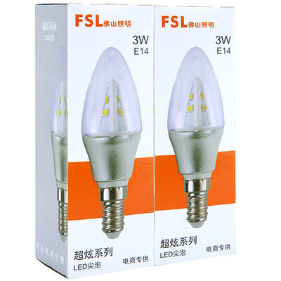 

Foshan Lighting (FSL) LED Crystal Light Энергосберегающий наконечник пузыря 3W прозрачный E14 дневной знак 6500K Хен серебряный наконечник 2