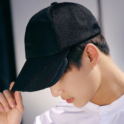 

DUSENNA Black Hat Men&39s Korean Baseball Cap Female Outdoor Sun Hat Sun Shade Cap
