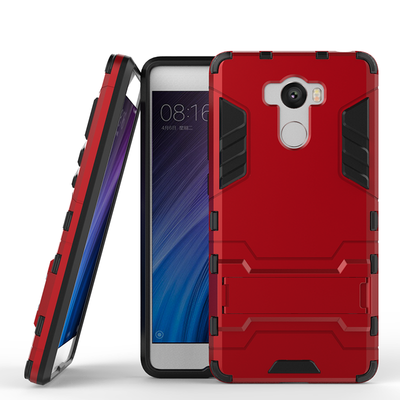 

Красный Slim Robot Armor Kickstand Ударопрочный жесткий корпус из прочной резины для XIAOMI RedMi 4 Prime