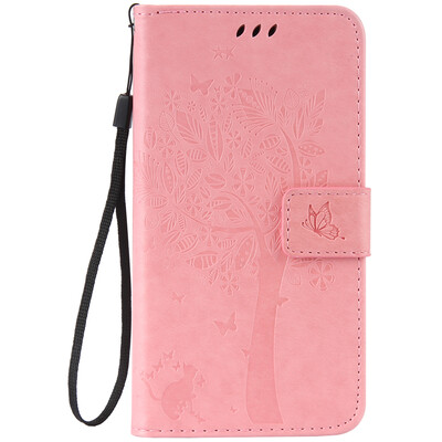 

Pink Tree Design PU Leather Flip Cover Wallet Card Holder Case for Zenfone ZD552KL