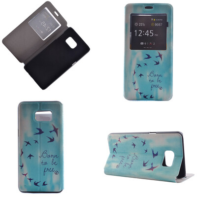 

Flying Birds Sky Design PU кожа флип Обложка Кошелек Карты Держатель чехол для Samsung Galaxy S6 Edge Plus