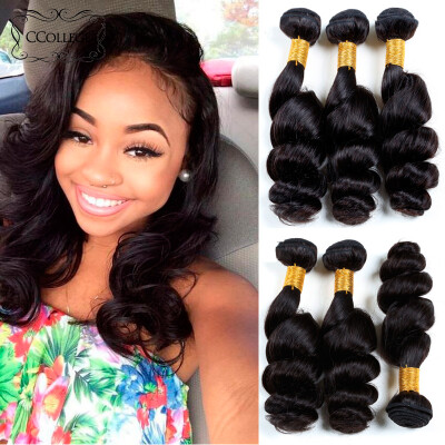 

CCollege Virgin Hair Peruvian Loose Wave Natural Black Hair Extensions Cheap Puruvian Hair Bundles Loose Wave