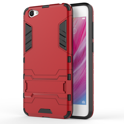 

Red Slim Robot Armor Kickstand Shockproof Hard Rugged Rubber Back Case For VIVO Y55
