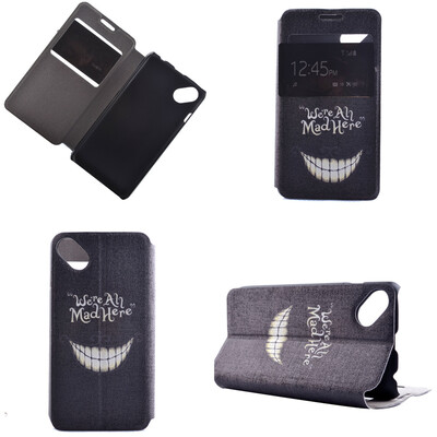 

Smiling Teeth Design PU Leather Flip Cover Wallet Card Holder Case for Wiko Sunset 2