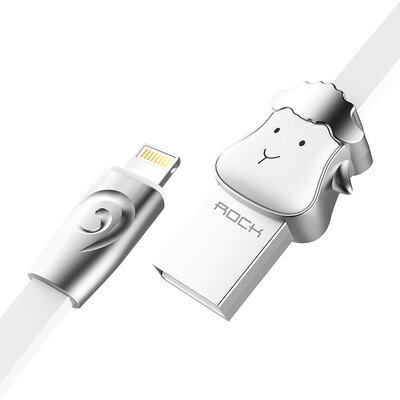 

ROCK Cartoon Charging Cable for iPhoneX 10 8Plus 7 6s SE 5 iPad 1m white sheep