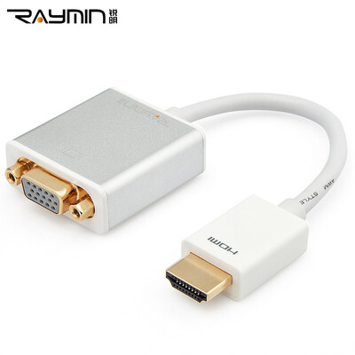 

Rui Ming RM215SR HDMI to VGA Converter with Audio HD Video Adapter Computer Case Connection Projector TV Monitor Video Cable Aluminum Alloy Silver