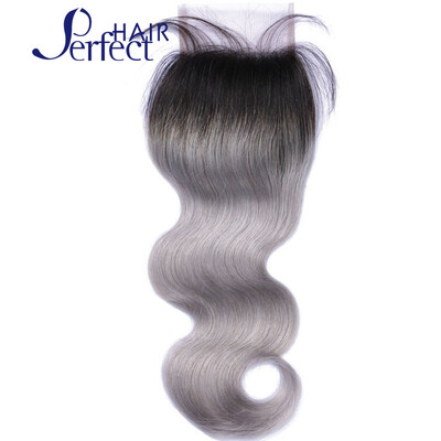 

1B/Grey Ombre Brazilian Hair With Closure 8A Grade Unprocessed Virgin Human Hair With Closure Brazilian Virgin Hair Body Wave