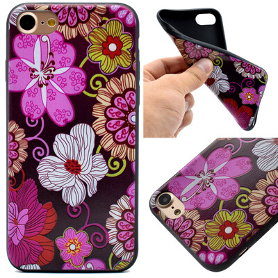 

Цвет цветы шаблон Мягкий тонкий ТПУ резиновый силиконовый гель Дело Чехол для IPHONE 7