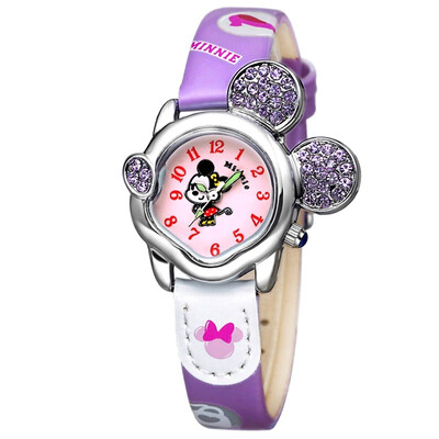 

Дисней (Disney) алмазы часов милый розовый Микки голова девочки светящиеся Ши Ин смотреть DC-54016P