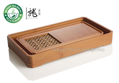 

Handmade Bamboo China Gongfu Tea Serving Tray Hand Woven Tabletop 30x18cm