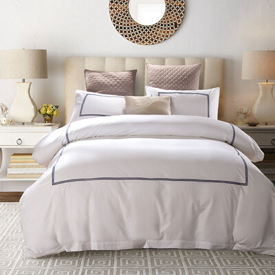 

LENCIER (LENCIER) КУХОННОЕ ОБОРУДОВАНИЕ 5-звездочный отель постельное белье хлопок сатин 60 комплектов из четырех частей простыни простыни винтаж синий 220 * 240 см