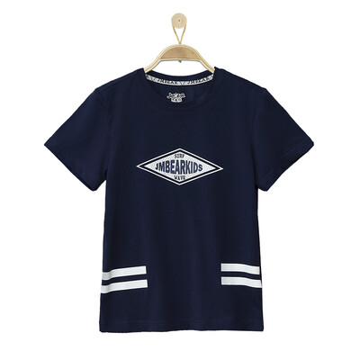 

Jamie Bear JMBEAR T - Shirt Men 's Tongling Round Fashion Simple Print T - Shirt 882511110 Purple Blue 150