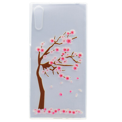 

Cherry tree Pattern Soft Thin TPU Rubber Silicone Gel Case Cover for Sony Xperia XZ