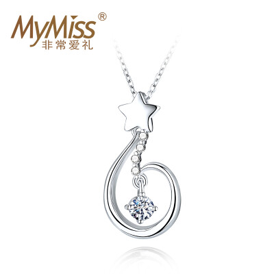 

Mymiss Stellar Chainbone Chain Pendant Necklace Female 925 Silver Plated Platinum Summer Starry