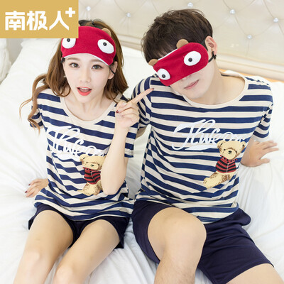 

Jingdong Supermarket Antarctica Underwear Pajamas Summer Cotton Cartoon Dog Short Sleeve Couples Home Service T-QL0083 Men&39s Black  Code