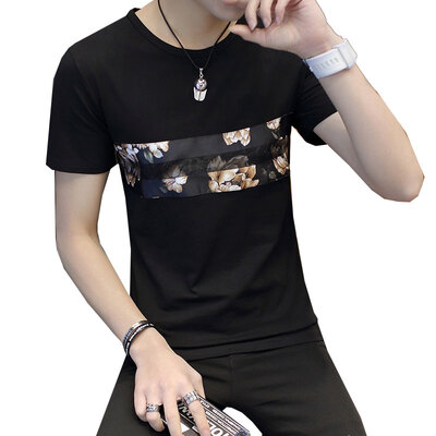 

Греческий источник музыки футболка мужские Корейские моды Тонкие случайные дна рубашка печать футболка мужчины T339 светло-серый M