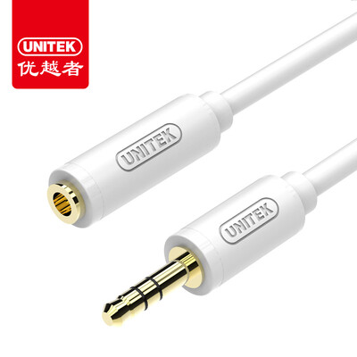 

UNITEK Y-C932WH 35mm audio line male to female stereo earphone extension cord 1 meter mobile phone tablet car computer with audio extension cord white