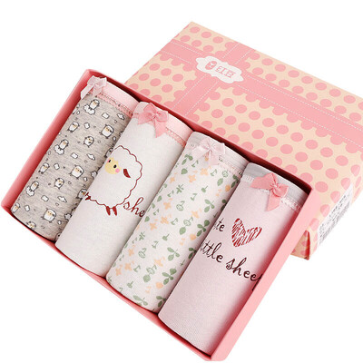 

Красные бобы (hongdou) нижнее белье дамское белье 4 поразило цветную сторону упаковки мягкий хлопок мультфильм печати трусы брюки весна язык история 175/95