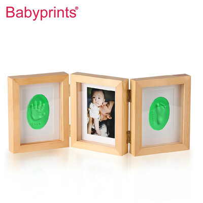 

Babyprints baby hand&foot prints footprints newborn gift box baby gift box SY-02 solid wood color