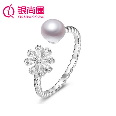 

Silver Shangjie S925 Yin Zhen US fashion pearl ring inlaid freshwater pearl ring