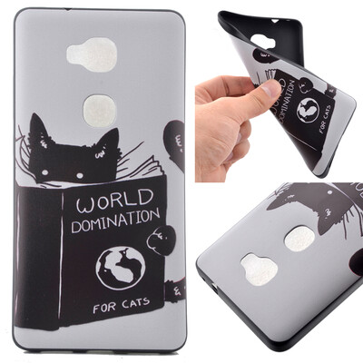 

Cat Pattern Soft Thin TPU Rubber Silicone Gel Case Cover for Huawei Honor 5XGR5