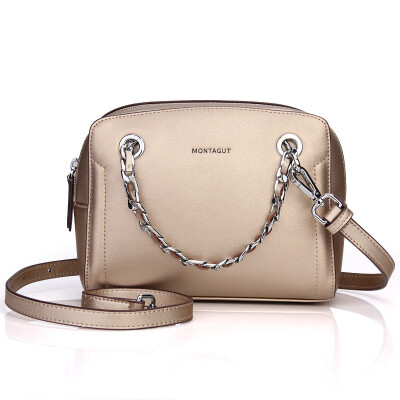 

Monster (MONTAGUT) female bag leather handbag large-capacity brand hand bag shoulder Messenger Korean version of the R5312143121 gold