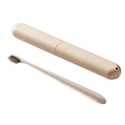 

Bancheon Wheat Straw Washing Water Cup Tableware Series Wheat Toothbrush Box Portable Travel Travel Washing Toothbrush Case Set With Wheat Soft Teeth Tooth Pegan Powder