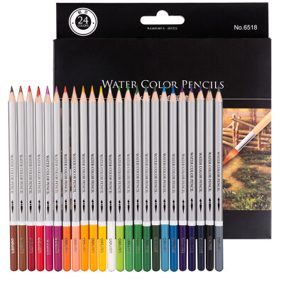 

Deli 24 color box water-soluble color pencil water-soluble color lead set with a brush 6518