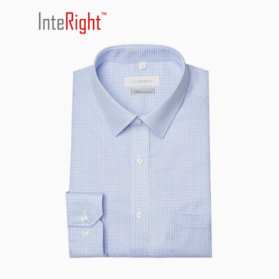 

INTERIGHT upgrade free iron business men long sleeve shirt light blue small checkered 41 yards