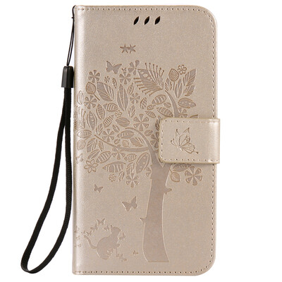 

Gold Tree Design Кожа PU флип крышки Кошелек Карты Держатель чехол для HUAWEI Y625