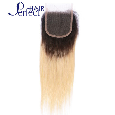 

T1B/613 Brazilian Virgin Hair With Closure Straight Perfect Hair Products Ombre Blonde Hair Lace Closure 3 Part Middle Part Free P