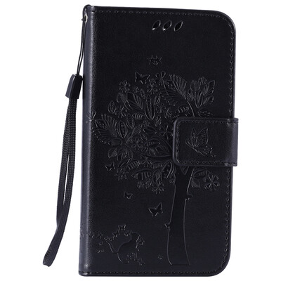 

Черное дерево дизайн PU кожа флип Обложка Кошелек Карты Держатель чехол для LG K4