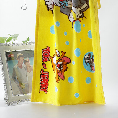 

Fu Jade clean cotton children&39s bath towel Tom & Jerry active cartoon bubble printing wrapped body towel 68 137cm green