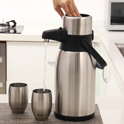 

【Jingdong Supermarket】 Ou Runzhe insulated pot portable push-type kettle 3L stainless steel vacuum pot