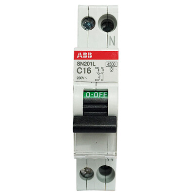 

ABB Import Circuit Breaker 1P N 16A Air Switch Compact Miniature Air Open Double Inch Out SN201L-C16