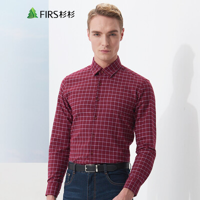 

Шаньшань (FIRS) бизнес случайный Slim корейский рубашка с длинными рукавами мужской CB1180-2 вино красный 42