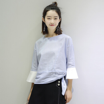 

City Plus CITYPLUS Arts & Crafts Windshield Sleeve Round Collar Shirt Shirt Shirt Shirt CWTC173457 Light Blue