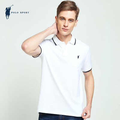 

POLO SPORT рубашки поло мужская с коротким рукавом футболки рубашка поло отворота бизнес случайного хлопок футболка белого XXL 72LG05761