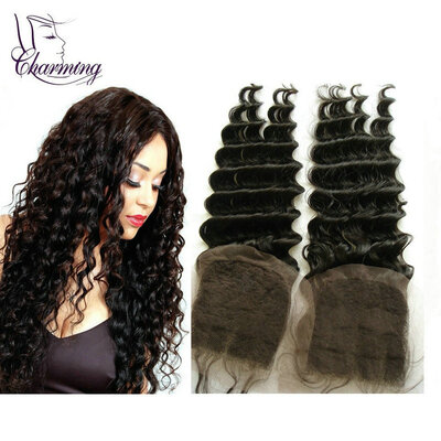 

Malaysian Deep Wave Frontal Closure Free Part Virgin Human Hair Lace Closure Bleach Knots Cheap Hair Lace Closure Deep Wave