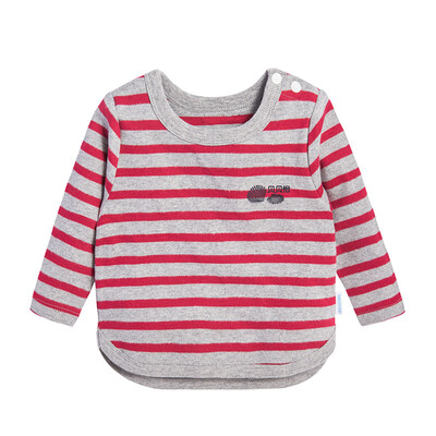 

Beibei Yi Bornbay autumn children&39s clothing men&women baby navy striped long-sleeved T-shirt shirt 153S094 red gray 73cm