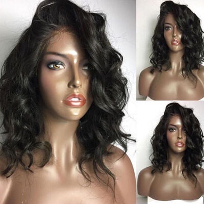

150 Density Black Lace Front Human Hair Wigs Women Peruvian Short Bob Wig Body Wave Wig Full Lace Human Hair Wigs With Baby Hair