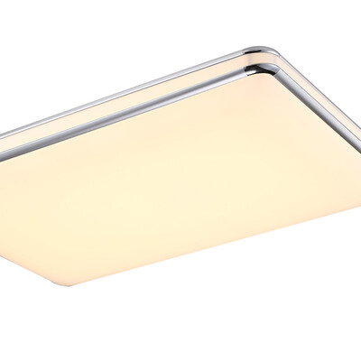 

Three male aurora led ceiling lamp modern simple atmosphere aluminum lamp rectangular living room lights main bedroom light dimming color 72W silver