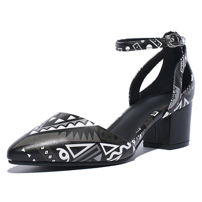 

WETKISS New Genuine Leather Women Pumps Sexy Pointed Toe Dress Shoes Fashion Mixed Colors Summer Women Shoes Ankle Strap Shoes